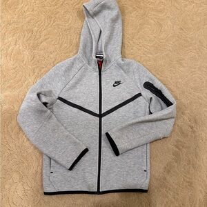Boys Nike Tech Gray Zip-Up Hoodie